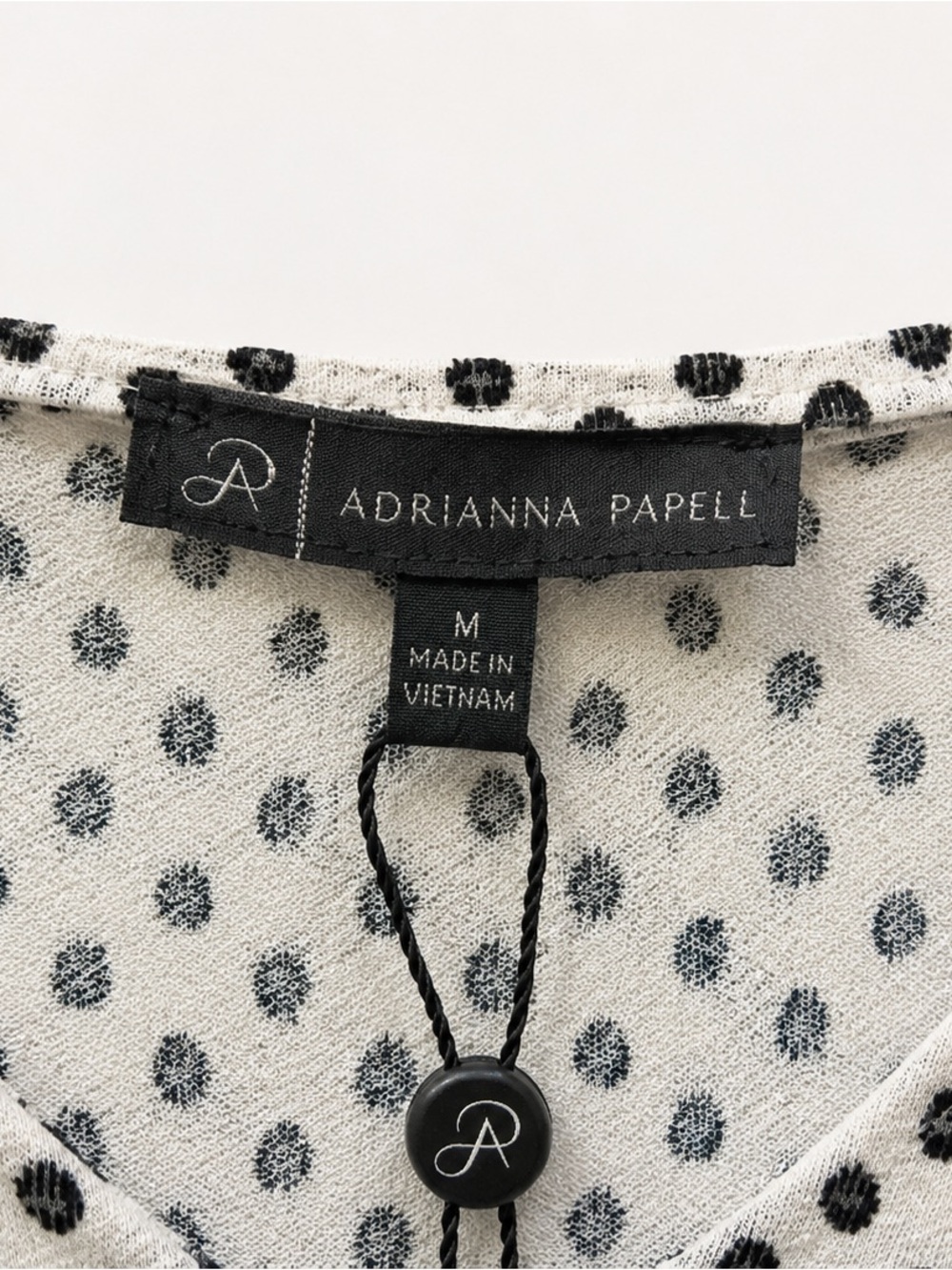 Adrianna Papell White Polka Dot V-Neck Flutter Sleeve Blouse - Picture 2 of 2